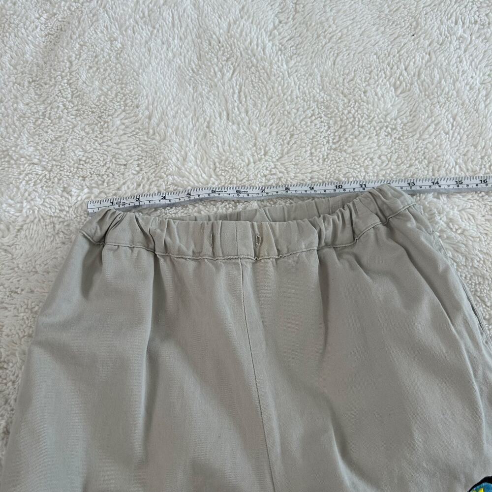 Vtg Disney Khaki Drawstring Pants 38 Embroidered Fun Streetwear Granola Tomato - Picture 6 of 7